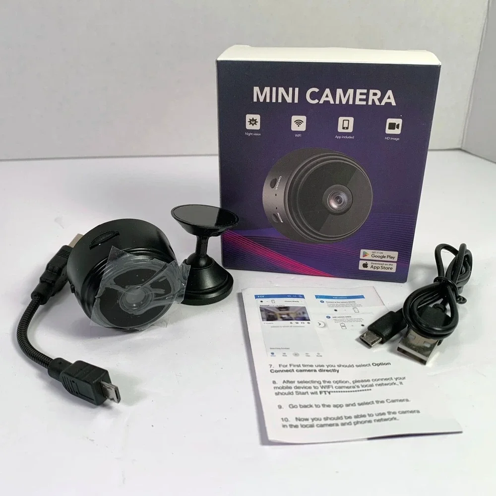 Mini Camera App‎ Controlled, WiFi, Night Vision, HD Image, New